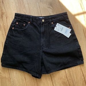 Zara black denim shorts